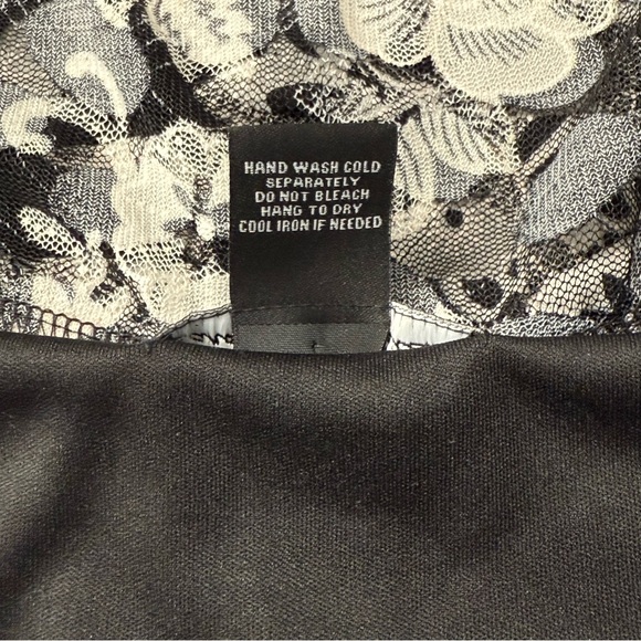 Cardalite Petite Women's Sleeveless Lace Black & White Floral Tank Dress Size PM - Picture 4 of 8